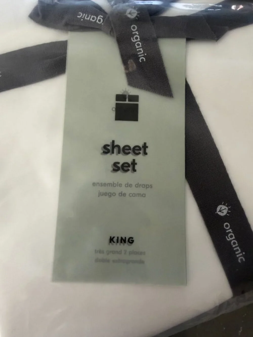West Elm Organic White Percale Cotton King Sheet Set - New!
